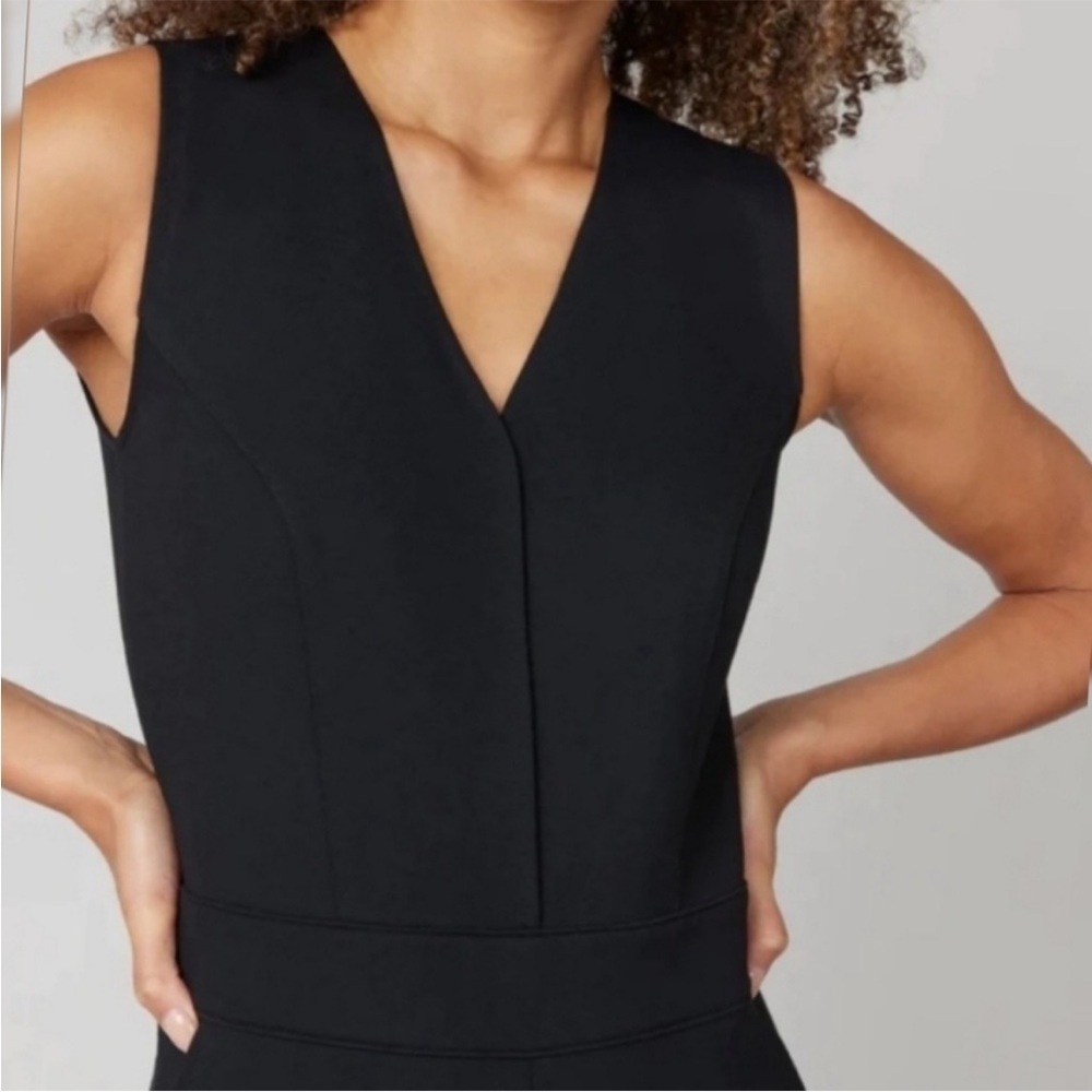 SPANX Black Zippered Garment perfect sleeveless jumpsuit wide legged bottoms - Picture 2 of 12